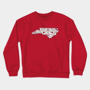 Red North Carolina State Outline Crewneck Sweatshirt